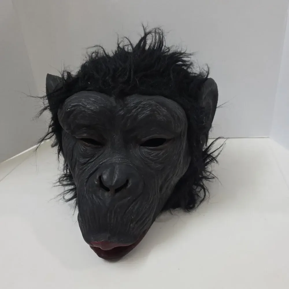 Realistic Monkey Mask Latex Chimpanzee Costume Adult Halloween Animal Mask